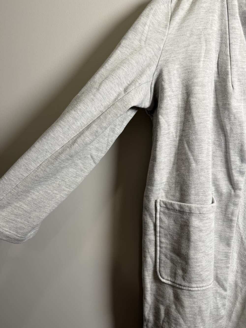 Susina Gray Heathered Long Open-Front Cardigan Duster Size S - Picture 3 of 7